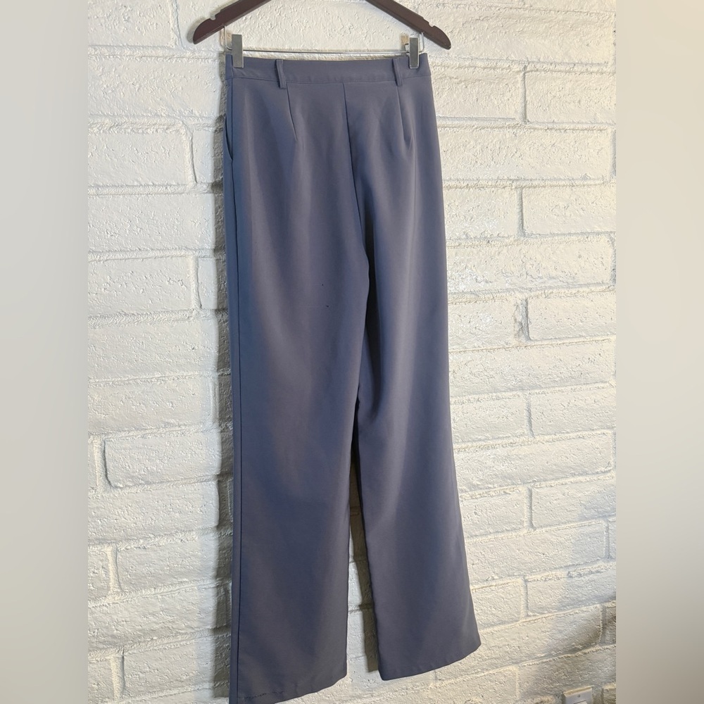 Fashion Nova High Waisted Wide Leg Pants Blue Gray Size Small - Picture 4 of 8
